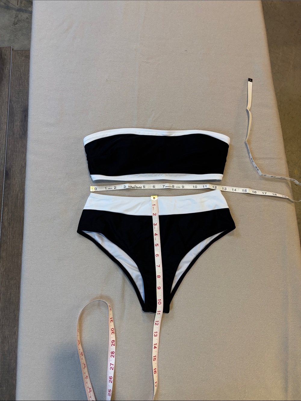 SHEIN Swim Black & White Strapless Bikini Set Medium